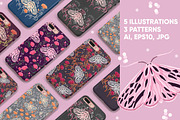 Moths 2, graphics & seamless pattern, a Pattern Graphic by Blue Lela Design (Thumbnail 5 of 5)