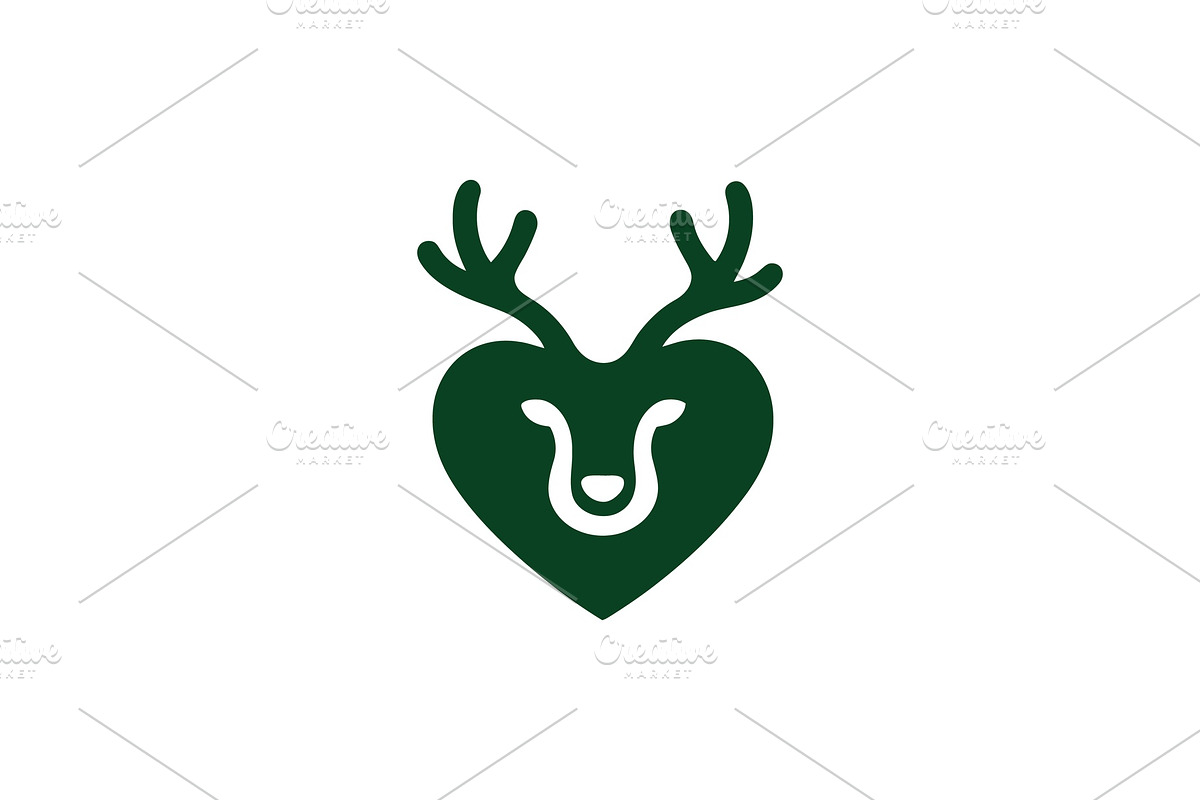 Minimalist Heart Deer Logo, a Branding & Logo Template by Vectorium Studio (Photo 1 of 2)