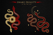 Mystic Lunar Asian Snake Vector Set, an Animal Illustration by Christine Krahl (Thumbnail 11 of 12)