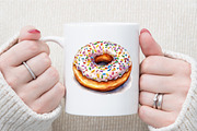Watercolor Donuts Dessert Clipart, an Illustration by Sublimation Artist (Thumbnail 5 of 6)