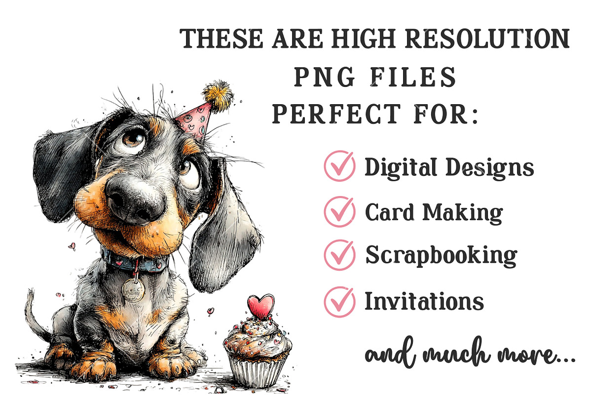 Whimsical Valentine Dachshund Clipar, an Illustration by OK Design (Photo 4 of 6)