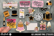 January Stickers for Cricut, an Illustration by illuztrate (Thumbnail 1 of 8)
