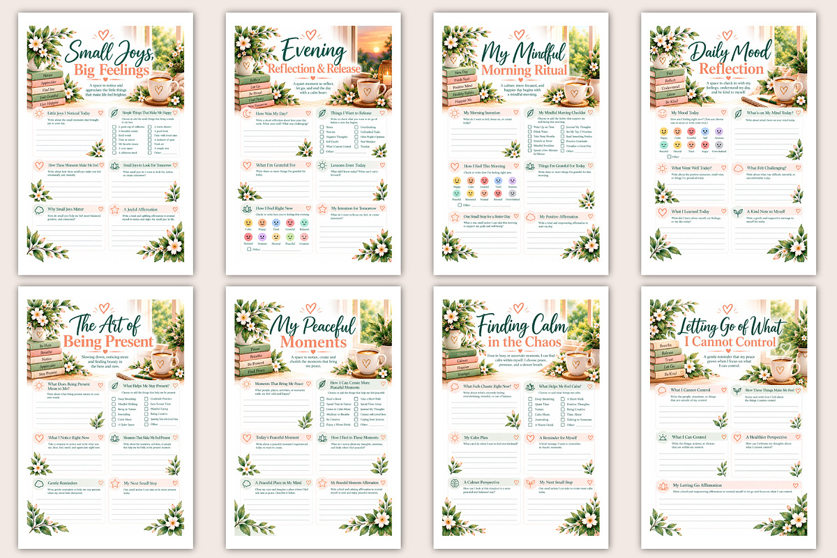 Mindful Notebook for Daily Journal, a Stationery Template by Designmela01 (Photo 2 of 5)