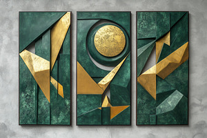 Set of three abstract wall art panel, a Photo by Pavel_design