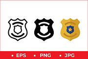 Police Badge Icons, a Solid Icon by Artonix (Thumbnail 1 of 2)