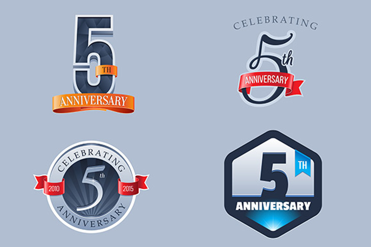 5th Anniversary Logo, an Illustration by Shurik76