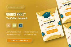 Grads Party - Graduation Invitation, an Invitation Template by StreaksideStd