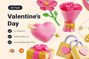 Valentine's Day 3D Icons Pack, an Illustration by Lumina_ui_ux202 (Thumbnail 1 of 6)