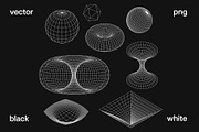 Wireframe geometric shapes. Vector, an Object Graphic by Mary P (Thumbnail 2 of 2)