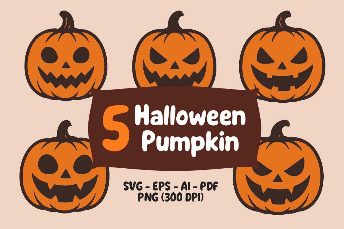 Halloween Pumpkin Set, a Seasonal Illustration by Siwox Studios (Photo 1 of 3)
