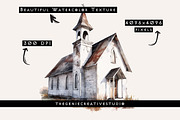 Watercolor PNG Church Clipart, an Object Illustration by Geniecreativestudio (Thumbnail 3 of 9)