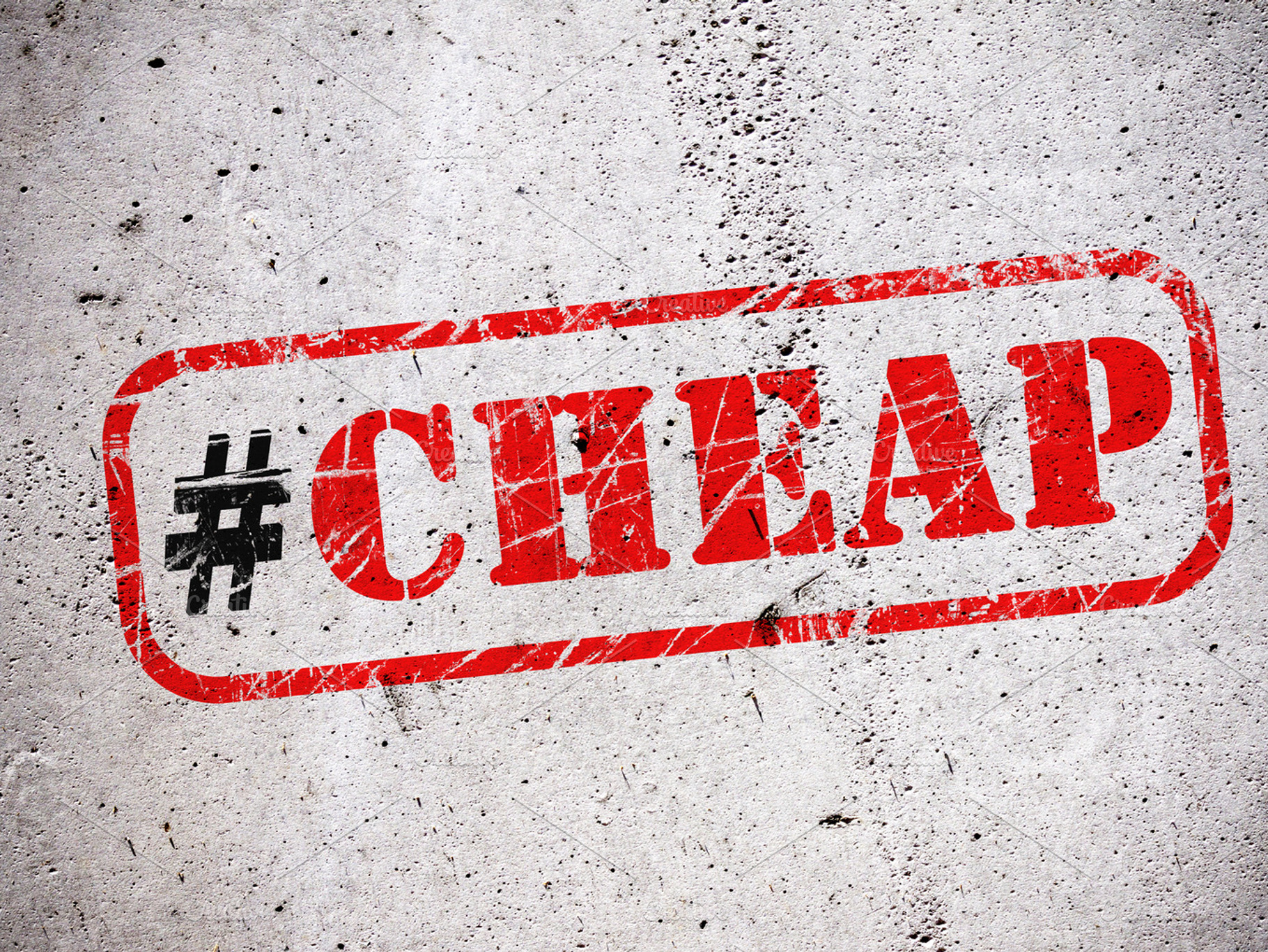 Hashtag Cheap on the wall, a Business Photo by BOOCYS