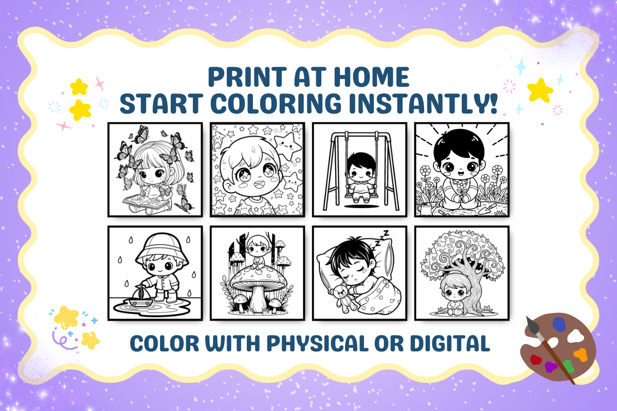 Chibi Printable Coloring Pages, a Person Illustration by ikarifq shop (Photo 5 of 7)