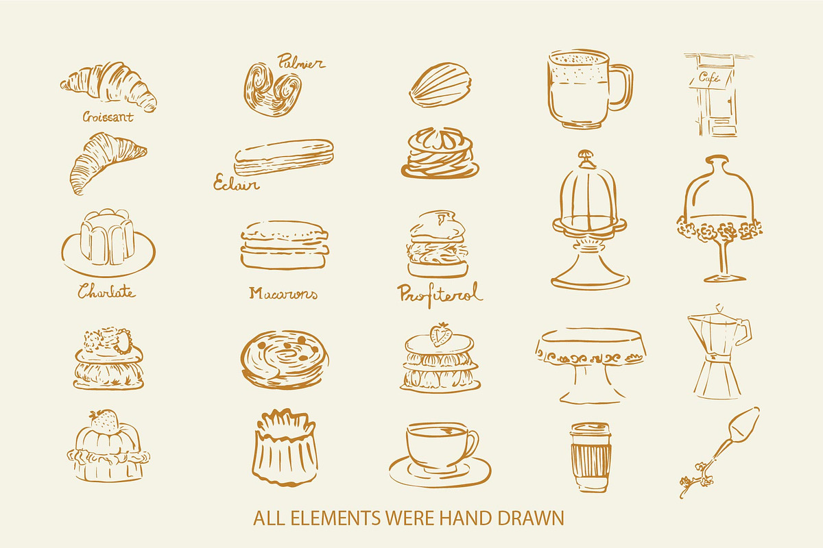 French coffee shop clipart, an Object Graphic by MayBay Studio (Photo 2 of 4)