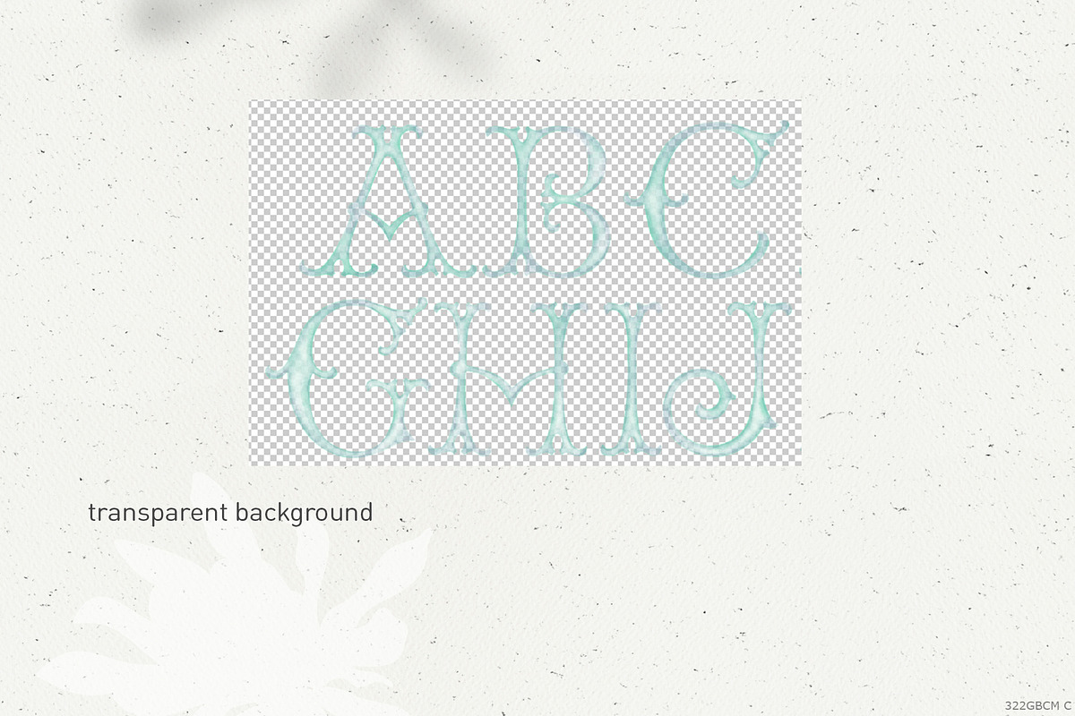 Teal crest monogram letters clip art, a Decorative Illustration by GrafikBoutique (Photo 2 of 3)