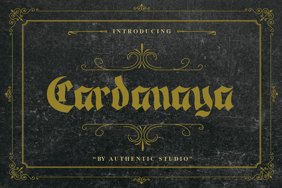 Cardanaya Blackletter, a Blackletter Font by Authentic Studio (Photo 1 of 8)