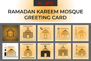 Ramadan Kareem Mosque Greeting Card, a Decorative Illustration by Lakhan1998