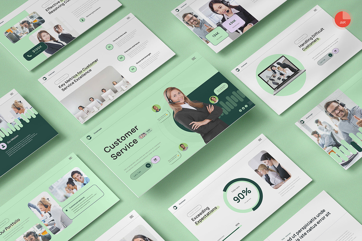 Customer Service PowerPoint, a Presentation Template by Pixslides (Photo 1 of 4)