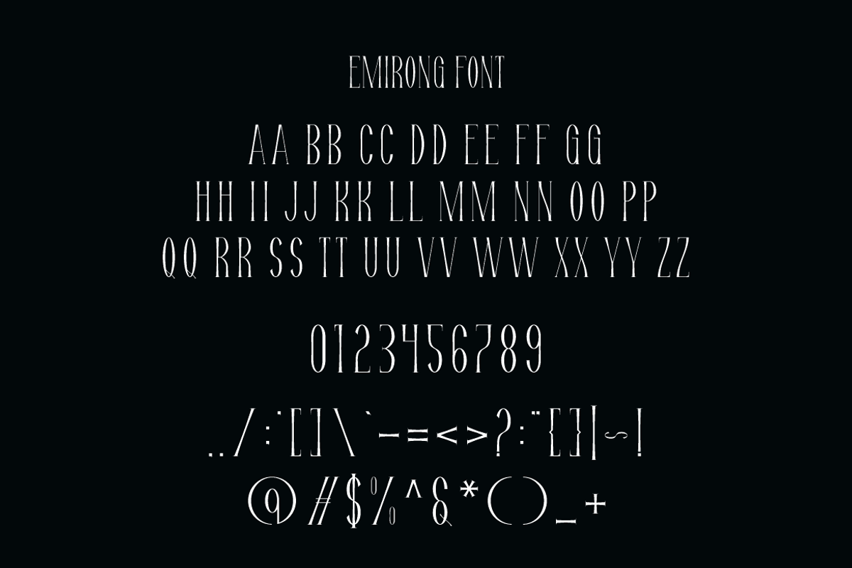 Emirong - Tall Serif Font, a Script Font by Iqsiart Studio (Photo 6 of 7)
