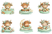 Pool Day Highland Cow Clipart, a Seasonal Illustration by CreationArt (Thumbnail 4 of 5)