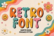 Cute Groovy - Retro 70s Display Font, a Sans Serif Font by KiddoGlyphs Studio (Thumbnail 2 of 5)