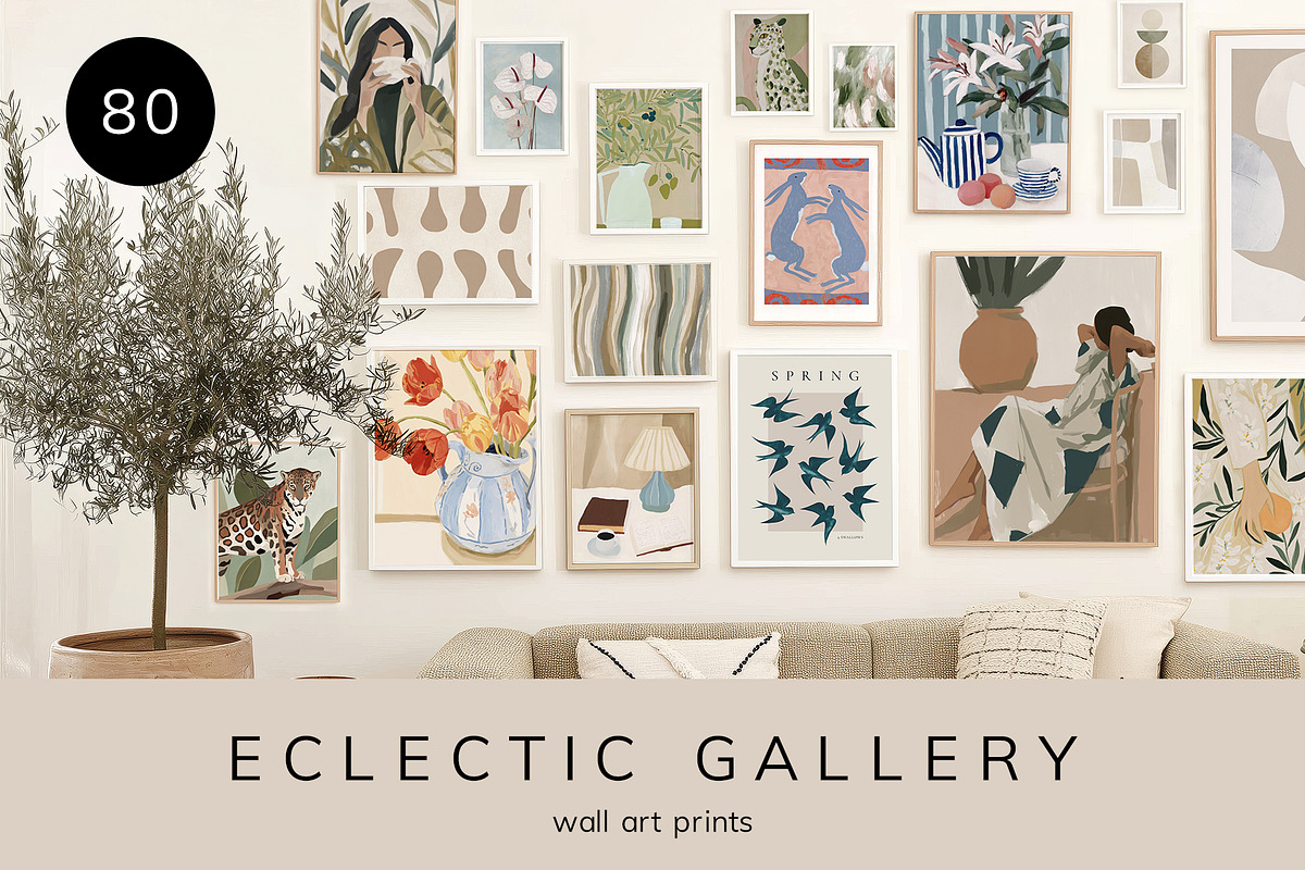 Eclectic Gallery - Wall Art Prints, a Background Graphic by Watercolor_Ma (Photo 1 of 9)