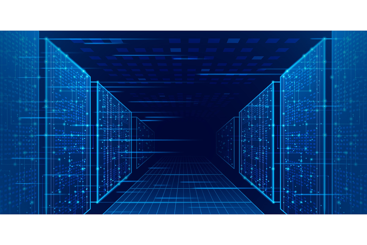 Blue data center abstract vector, an Object Illustration by art PVP - market (Photo 1 of 3)