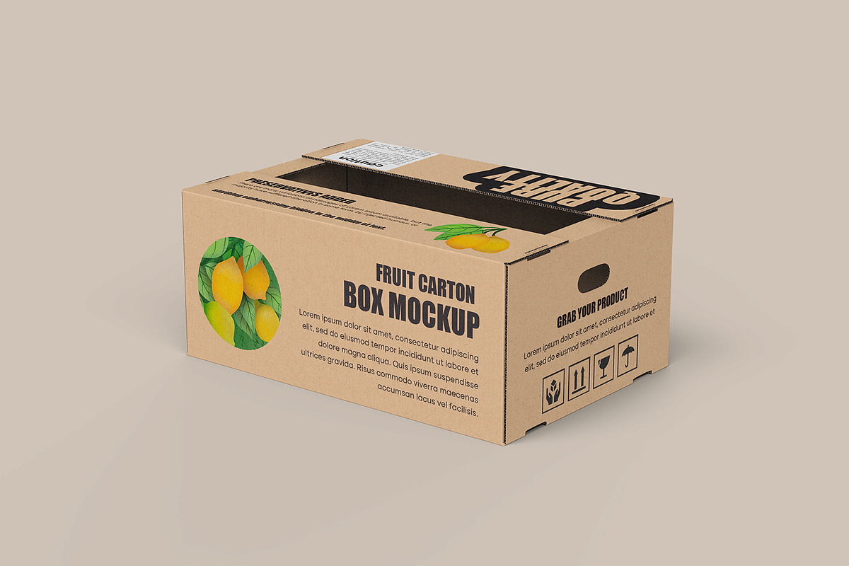 Fresh Fruit Carton Mockup, a Packaging Mockup by Ram Studio LLC (Photo 5 of 16)
