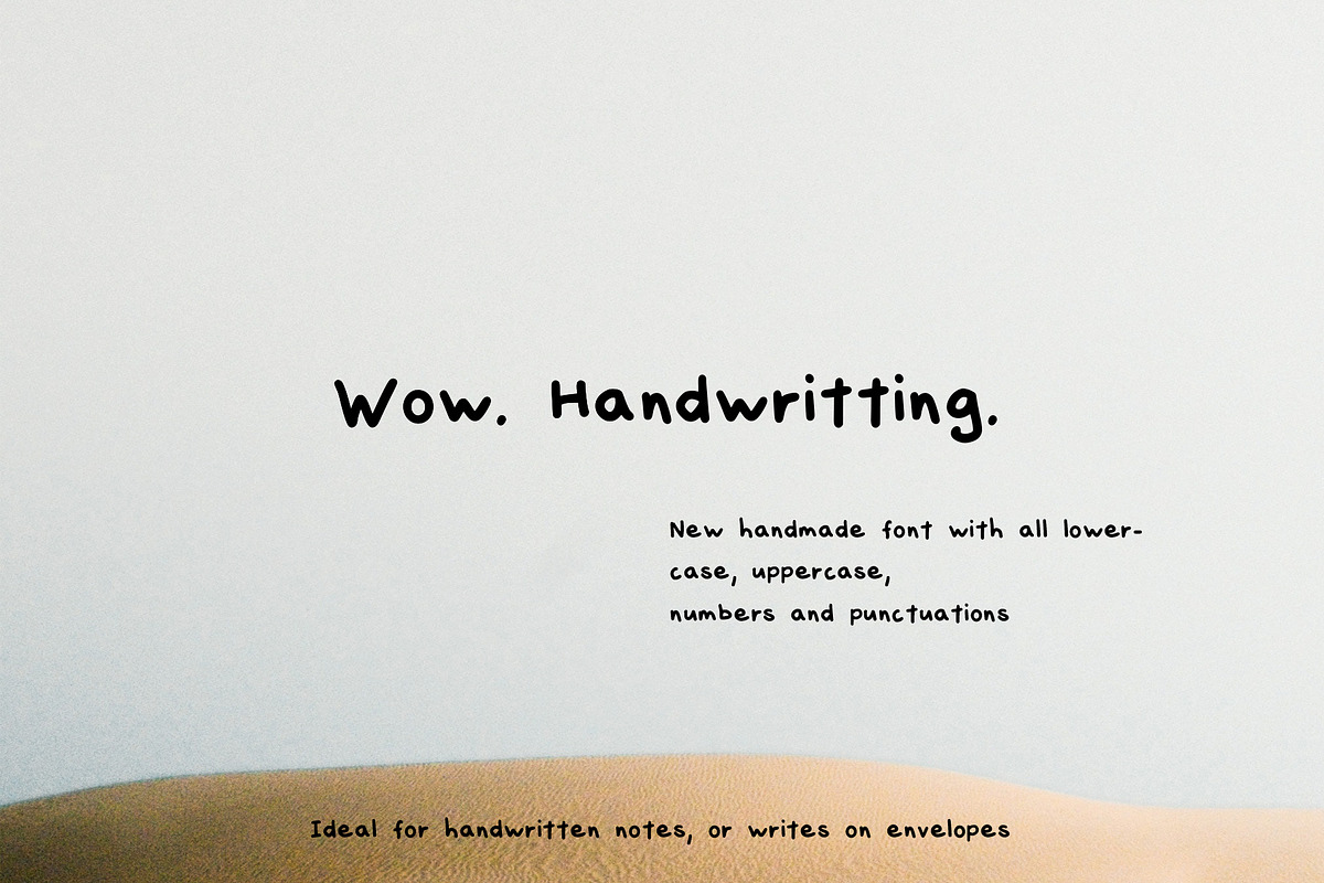Wow. Handwrittihg. Handmade font, a Script Font by Sergey Mironov's store (Photo 1 of 6)