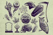 Vintage Halloween Hand Drawn set, an Object Graphic by bazzier_graphik (Thumbnail 3 of 10)