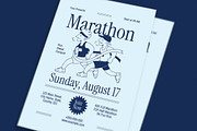 Retro Cartoon Marathon Flyer, a Flyer Template by Guuver (Thumbnail 3 of 3)