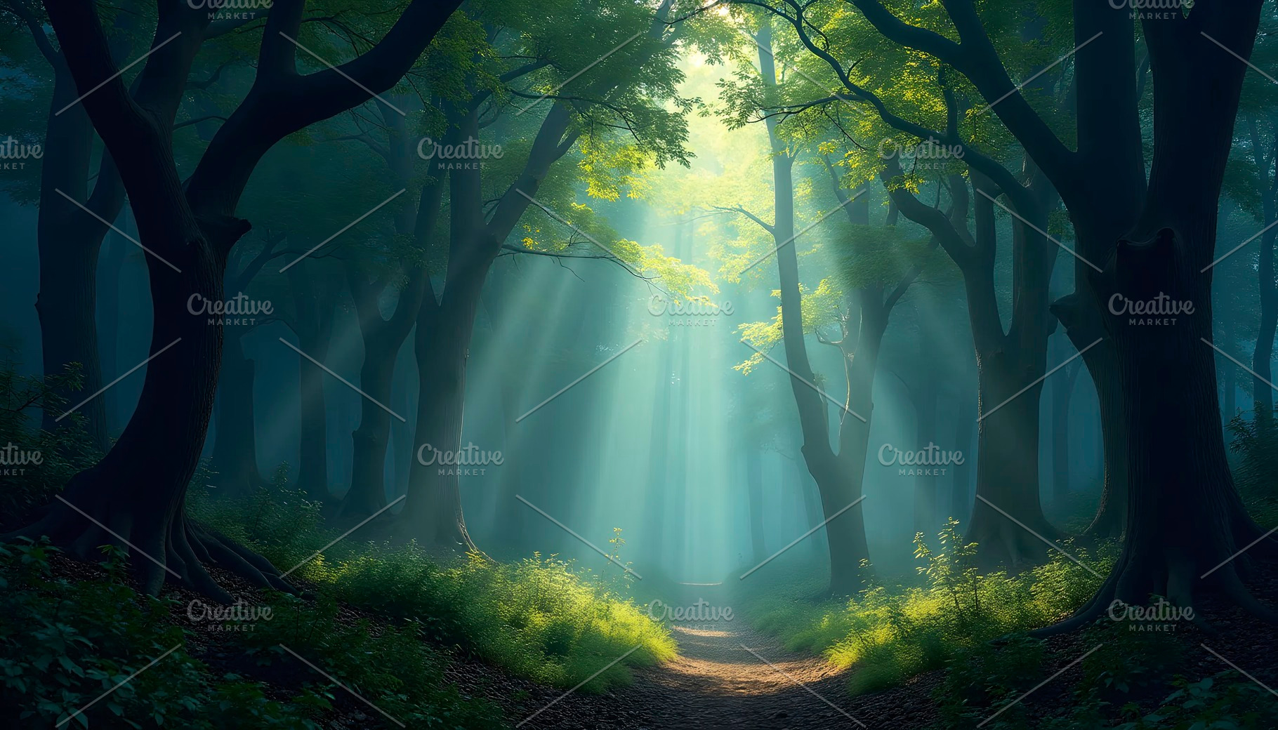 Dreamy Enchanted Forest Scene for Fa, a Photo by LOGOCREATIVE