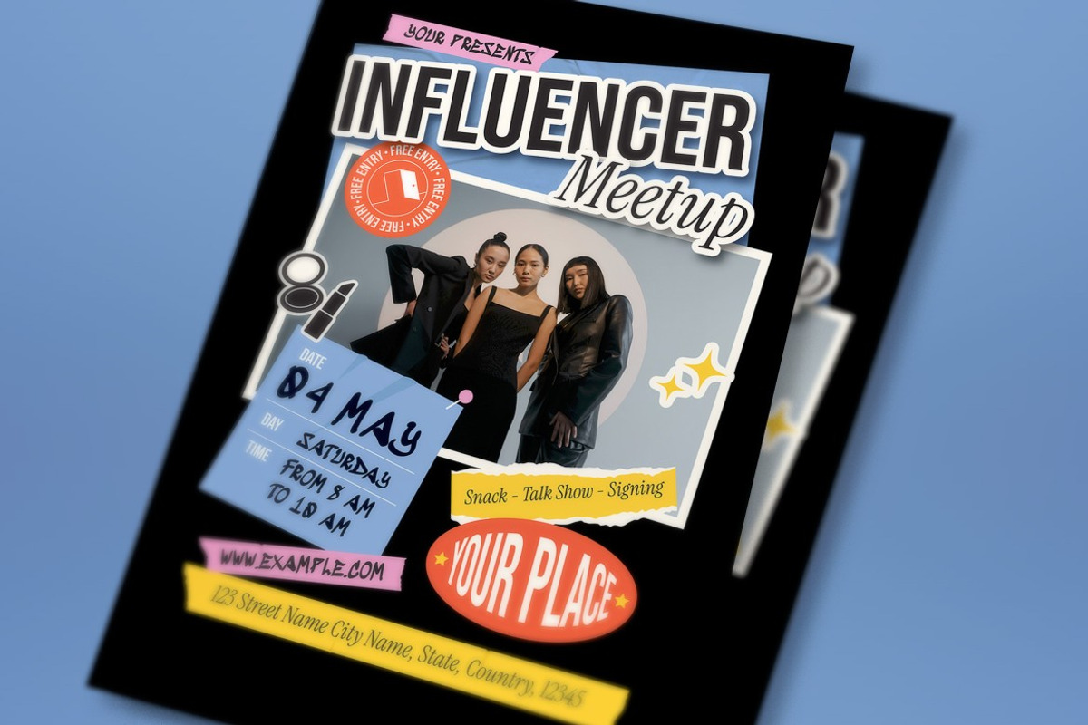 Influencer Meetup Flyer, a Flyer Template by graphicook