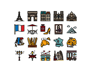 30 Paris With Love Icon Sets