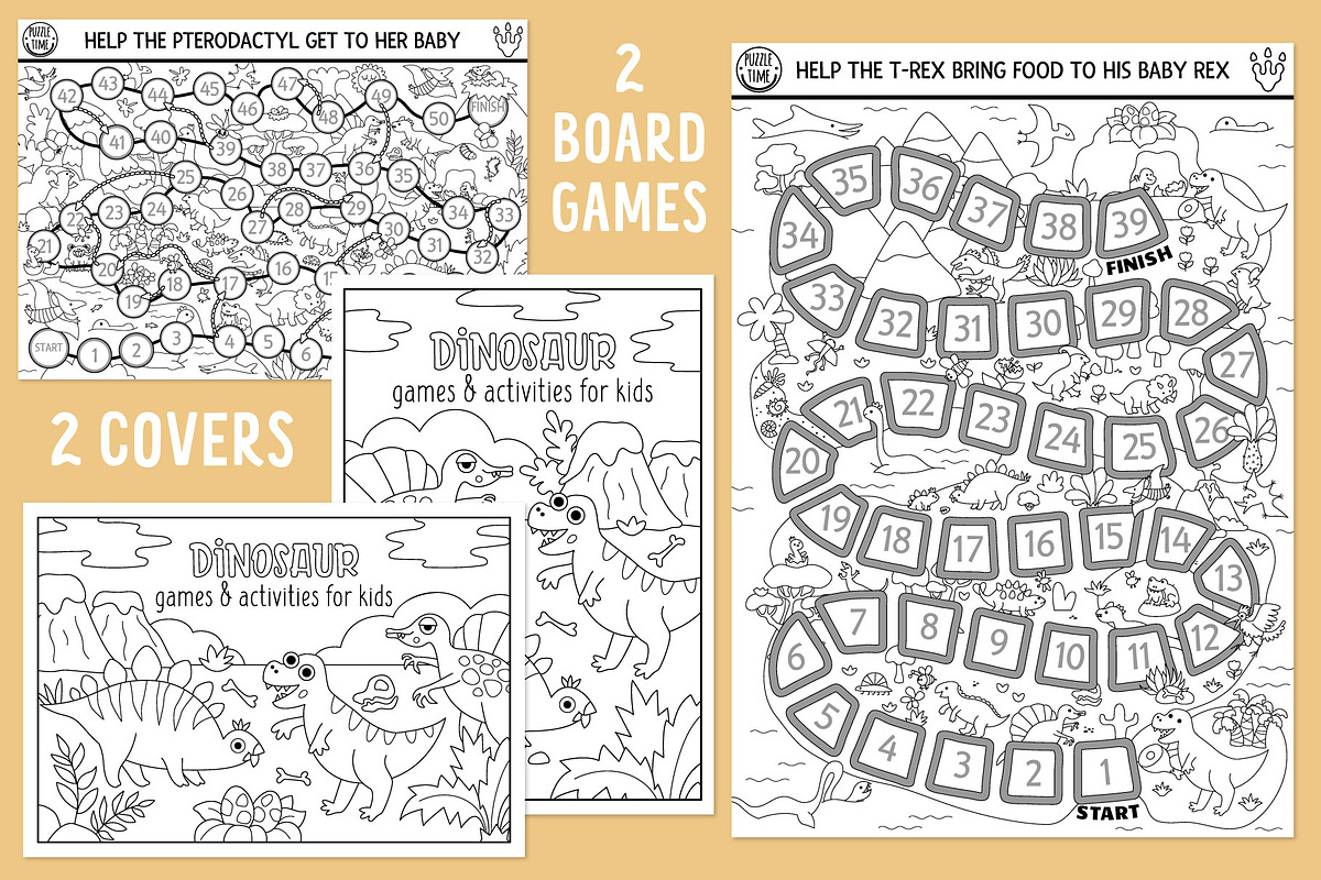 Dinosaur coloring games for kids, an Education Illustration by Lexi Claus (Photo 2 of 17)