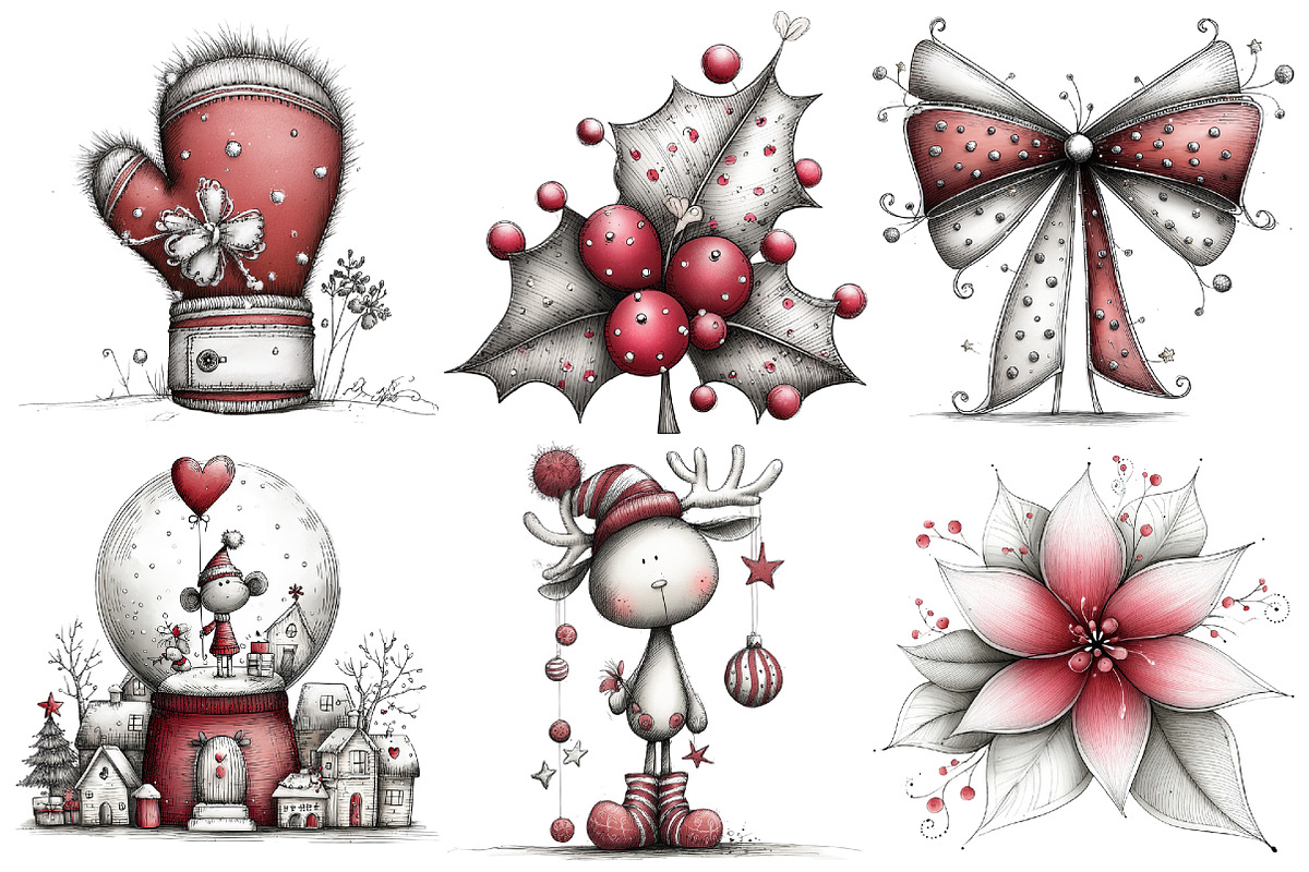 Watercolor Christmas Clipart, an Illustration by Pixels.Craft (Photo 6 of 6)