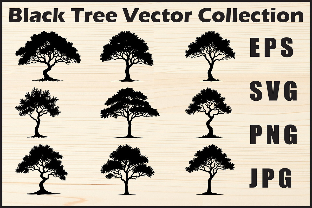Black Tree Vector Clipart Pack, an Object Graphic by Designer_Momina (Photo 1 of 10)