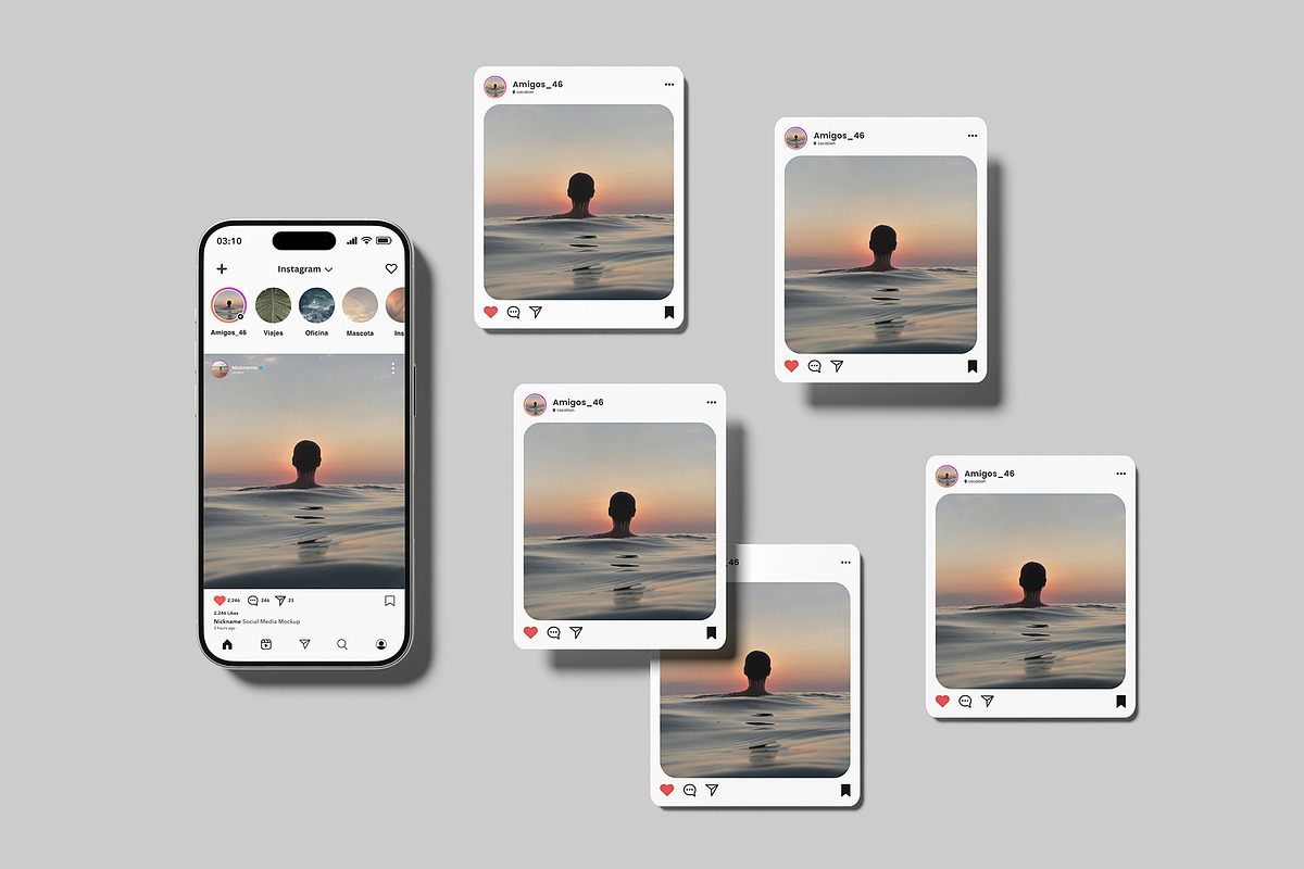 Social Media Instagram Mockup, an iPhone Mockup by Amigos__46 (Photo 9 of 9)