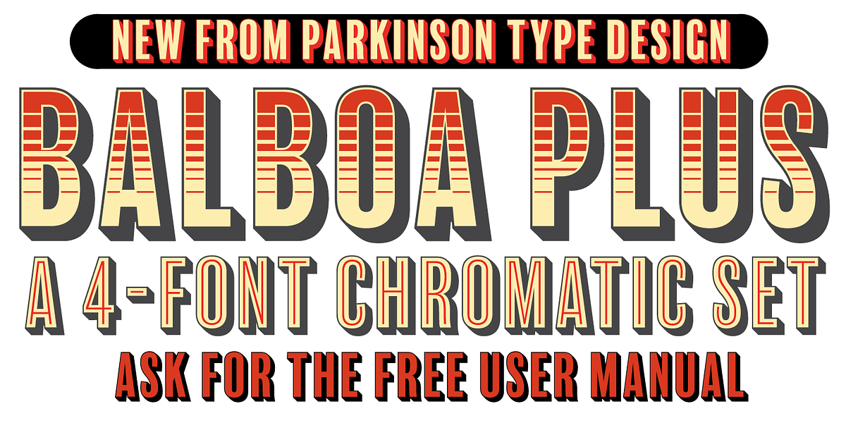 Balboa Plus, a Sans Serif Font by Parkinson Type Design (Photo 1 of 8)