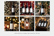 Christmas Wine Bottle Mockups Set, a Product Mockup by Mint Air Studio (Thumbnail 4 of 9)