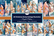Christmas Snowy Cottage Illustration, a Decorative Illustration by Housui Patterns (Thumbnail 1 of 9)