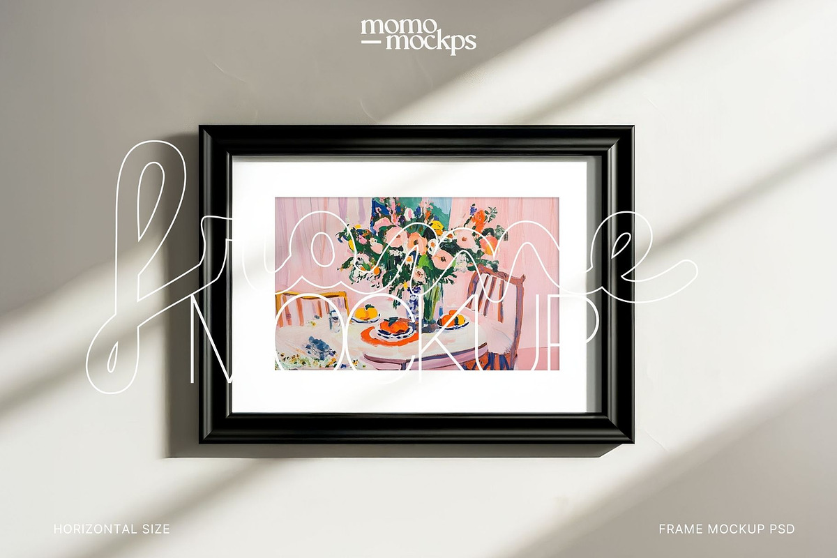 Horizontal Vintage Frame Mockup, a Household Mockup by momomockps (Photo 1 of 13)