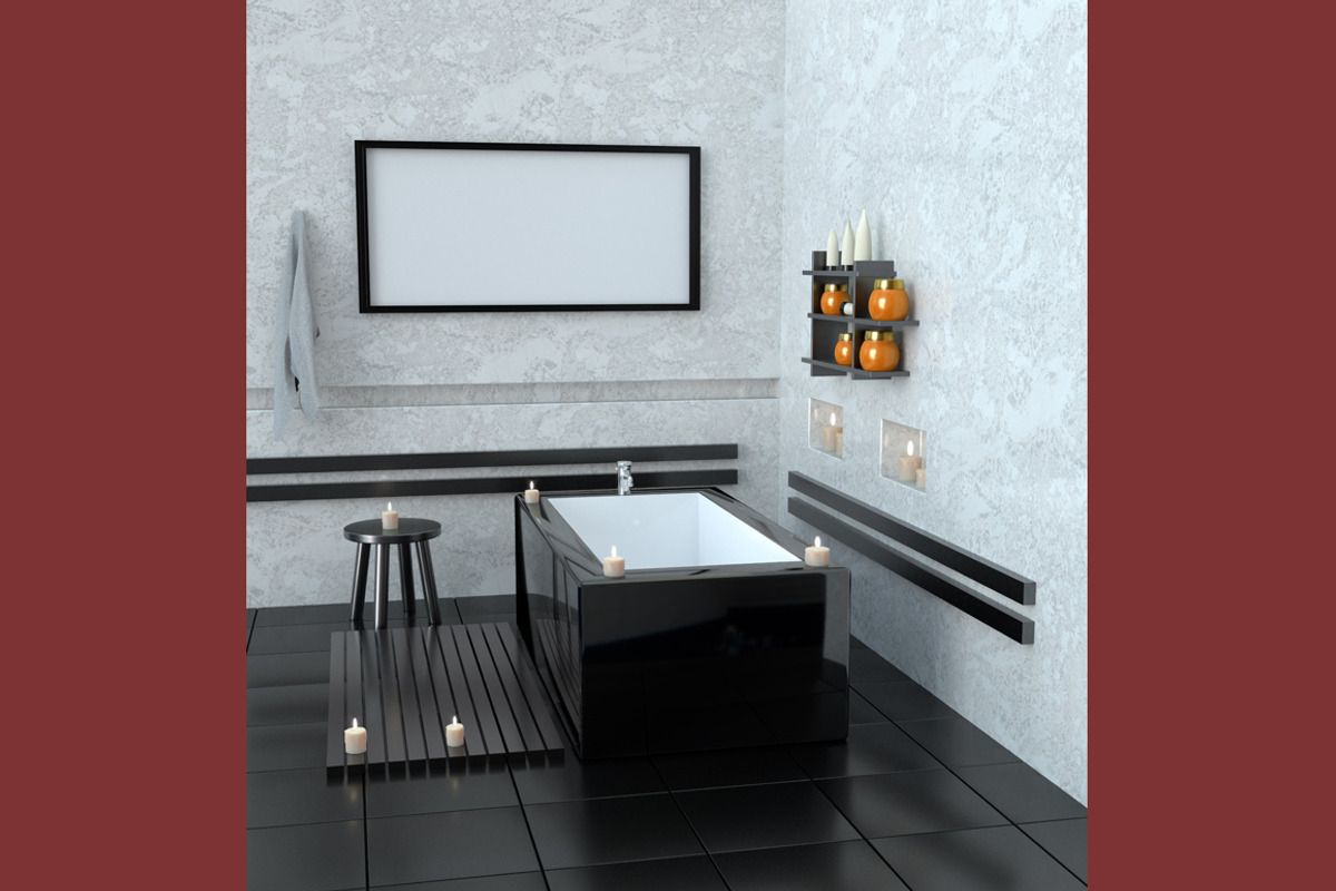 Modern bathroom with ceramic bath stock photo containing bathroom and interior, a Beauty & Fashion Photo by Larser (Photo 1 of 2)