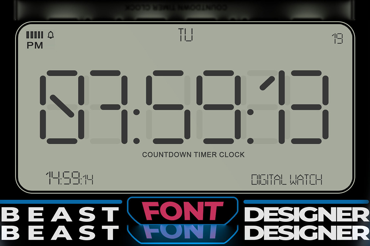 Digital Watch, a Font by Beast Designer (Photo 1 of 5)