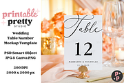 Blush Wedding Table Number Mockup, a Product Mockup by Printable Pretty Studio (Thumbnail 4 of 10)