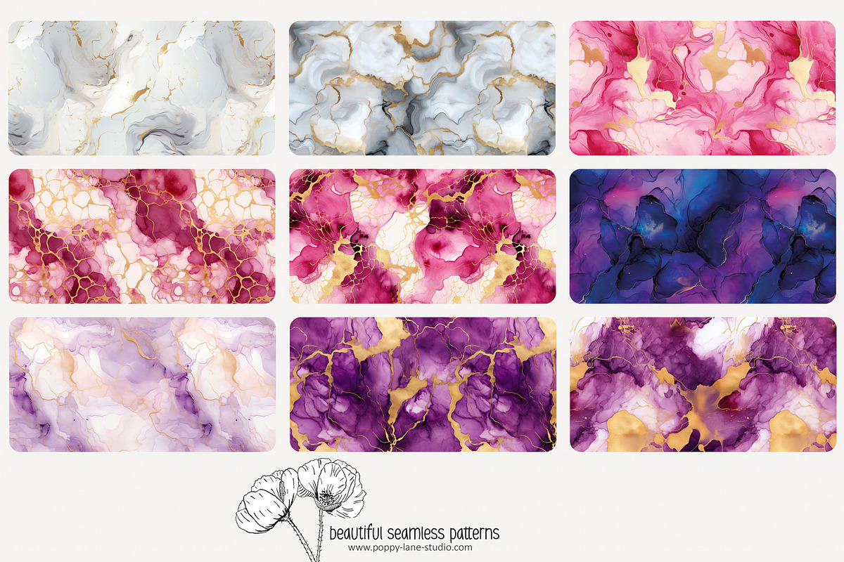 80 pink alcohol ink seamless pattern, a Pattern Graphic by Poppy Lane Studio (Photo 3 of 11)