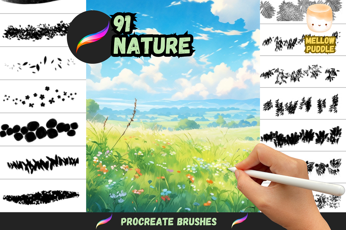 Anime Ghibli Nature Brushes, a Brush Add-On by nikiartcorner (Photo 1 of 7)