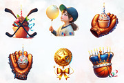 Sports Birthday Watercolor Clipart, an Illustration by RobertsArt (Thumbnail 5 of 8)