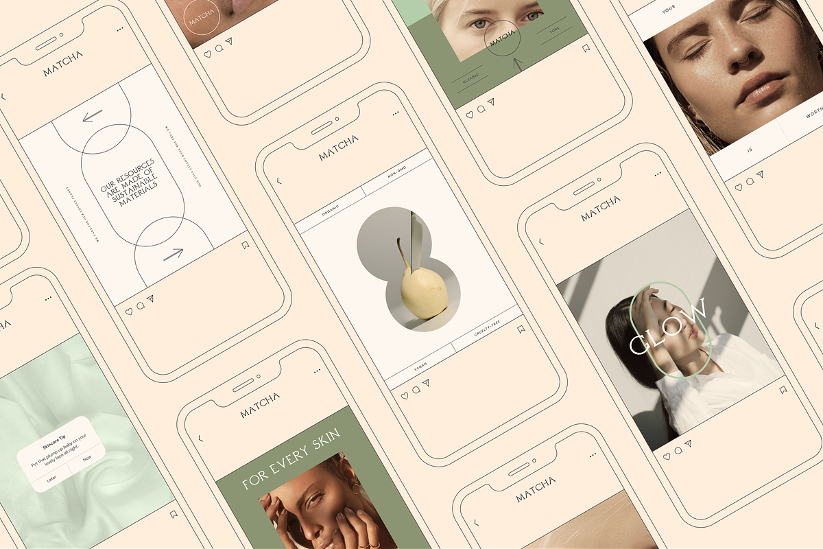 Matcha Skincare Instagram Template, a Social Media Template by Luna Studio (Photo 8 of 9)
