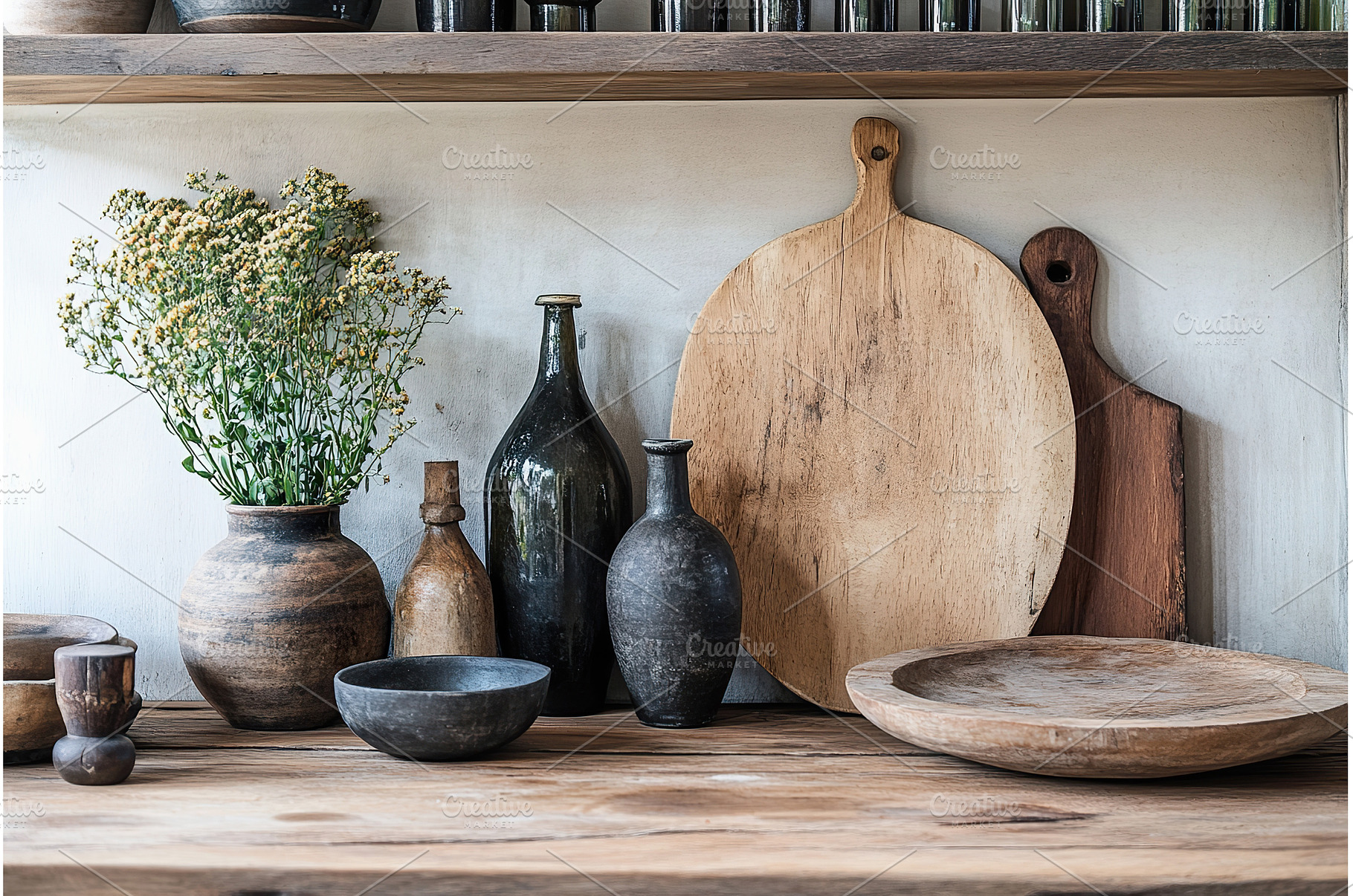 Handmade pottery and wooden decor on, an Arts & Entertainment Photo by Lermont51